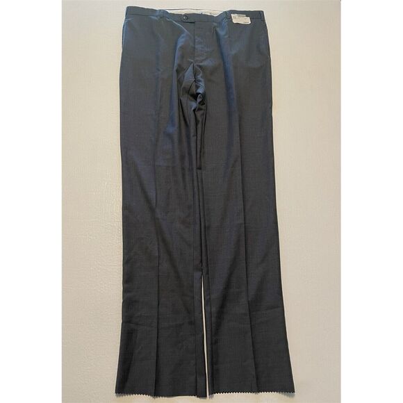 NEW Joseph Abboud 44‎ Gray Flat Front Zignone Italy Wool Mens Dress Pants